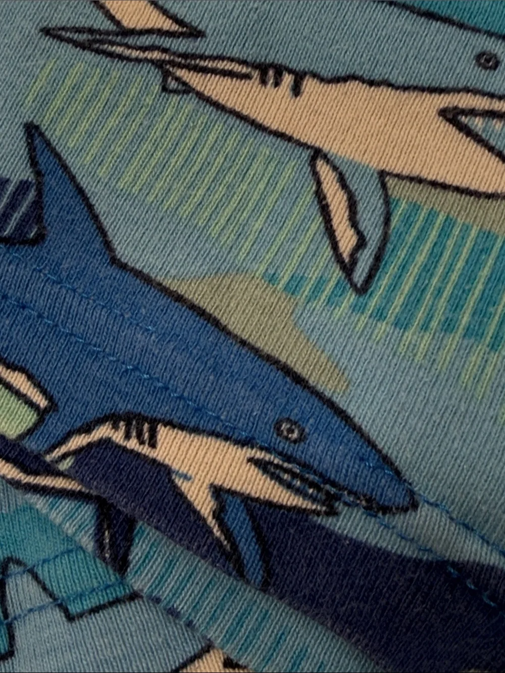 Hanna Andersson 100% Organic Cotton 2 Piece Shark Pajamas